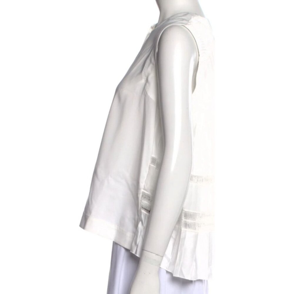 High Sleeveless Cropped Blouse with Pleated Back NWOT
